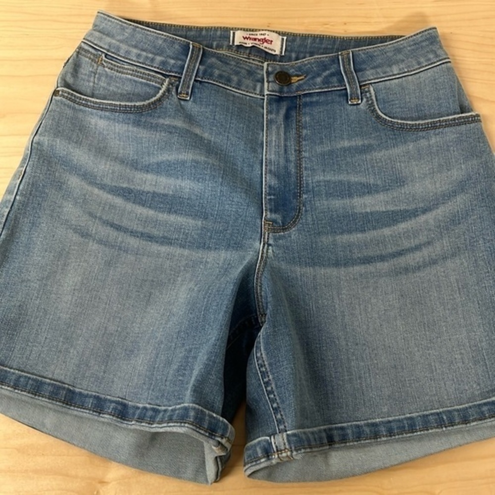 Wrangler Blue Rolled Hem Denim Shorts